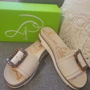 Sam Edelman Cream Minimalist Sandals